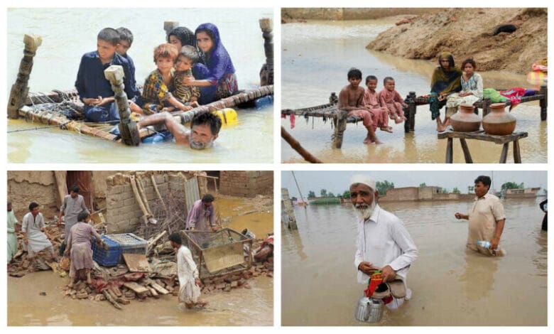 پنجاب میں سیلاب کے باعث گھروں اور کھیتوں میں پانی داخل،